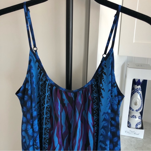 NWT Express Blue Pattern Tank Mini Dress Small - Picture 3 of 5